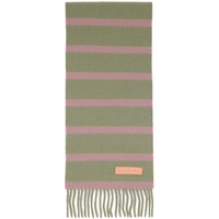 Green & Pink Striped Scarf 232129F028055