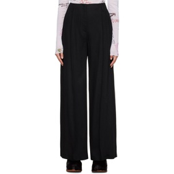 Black Tailored Trousers 232129F087015