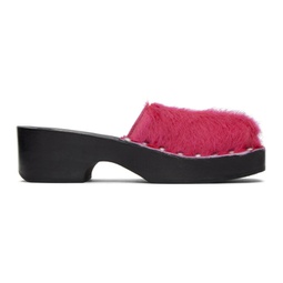 Pink Hairy Clogs 232129F121002