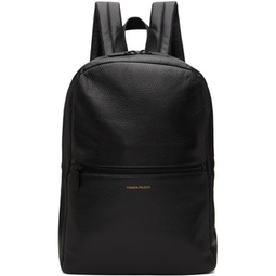 Black Textured Simple Backpack 232133M166000