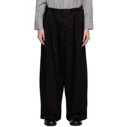 Black Pleated Trousers 232139M191004