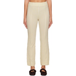 Beige Check Trousers 232144F087010