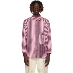 Pink & Brown Striped Shirt 232144M192000