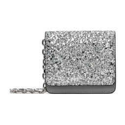 Silver Micro Glitter Chain Wallet Bag 232168F048107