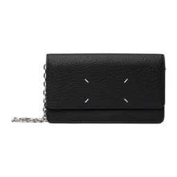 Black Four Stitches Chain Wallet Bag 232168F048119