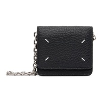 Black Small Four Stitches Chain Wallet Bag 232168F048120