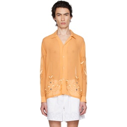 Orange Beaded Shirt 232169M192011