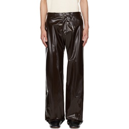Brown Pleated Trousers 232188M191011