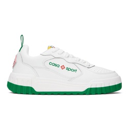 White & Green The Court Sneakers 232195M237002