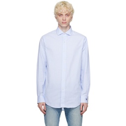 White & Blue Classic Fit Shirt 232213M192013
