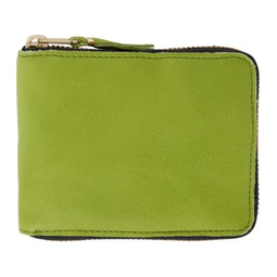 Green Washed Zip Wallet 232230M164033