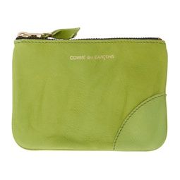 Green Washed Zip Wallet 232230M164034