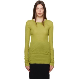 Green Rib Long Sleeve T-Shirt 232232F110012