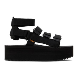 Black Flatform Mevia Sandals 232232F124015