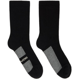 Black & Off-White Glitter Socks 232232M220011