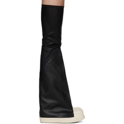 Black Flared Thigh High Sneakers 232232M236034