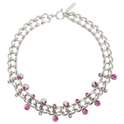 SSENSE Exclusive Silver & Pink Mindy Necklace 232235F023050