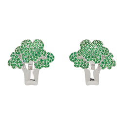 Silver & Green Broccoli Earrings 232236F022003
