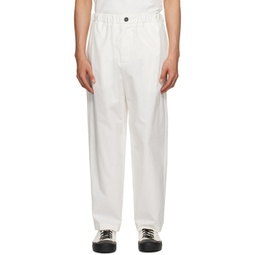 White Elasticized Trousers 232249M191013