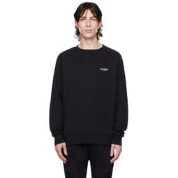 Black Flocked Sweatshirt 232251M204009