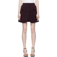 Burgundy High-Rise Miniskirt 232254F090001