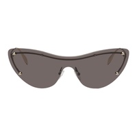 Gold Rimless Shield Sunglasses 232259F005018