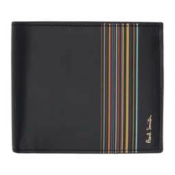Black Signature Stripe Wallet 232260M164015