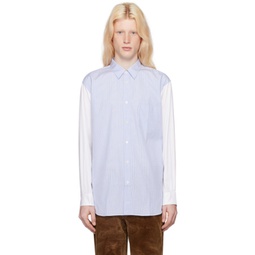 Blue & White Striped Shirt 232270M192031