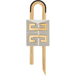 Gold & Silver Small 4G Padlock Keychain 232278M148000