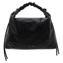 Black Large Drawstring Shoulder Bag 232288F048021
