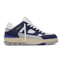 White & Navy Area Lo Sneakers 232307M237094