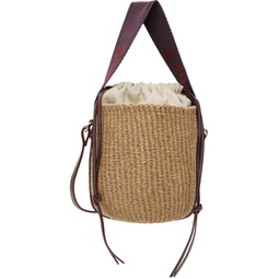 Beige & Purple Small Woody Basket Bag 232338F048006