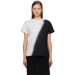 Black & Gray Gradient T-Shirt 232338F110000