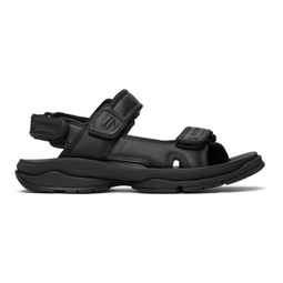 Black Faux-Leather Tourist Sandals 232342M234006
