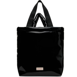 Black North South Faux-Leather Tote 232379F049042
