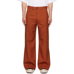 Orange Zip Trousers 232379M191015