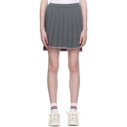 Gray Pleated Mini Skirt 232381F090009
