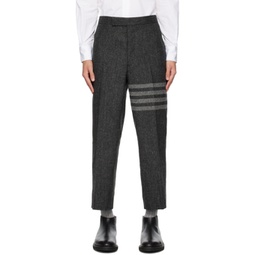 Gray Dropped Inseam Trousers 232381M191007