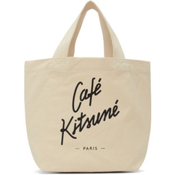 Beige Mini Cafe Kitsune Tote 232389F049003