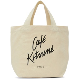 Beige Mini Cafe Kitsune Tote 232389M172013