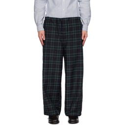 Navy Check Trousers 232398M191000