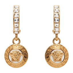 Gold Metal Strass Medusa Earrings 232404F022015