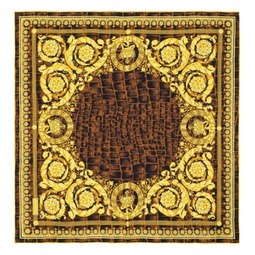 Brown & Gold Barocco Scarf 232404M150001