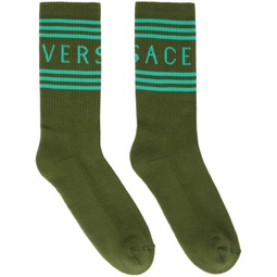 Green Athletic Socks 232404M220000
