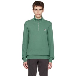 Green Half-Zip Sweatshirt 232422M202008