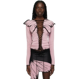 SSENSE Exclusive Pink Butterfly Cardigan 232432F095001