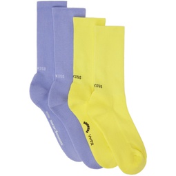 Two-Pack Yellow & Blue Socks 232480M220000