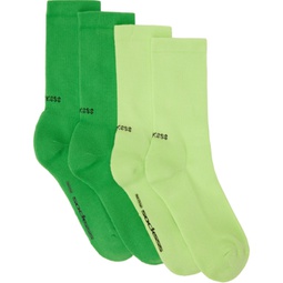 Two-Pack Green Socks 232480M220022