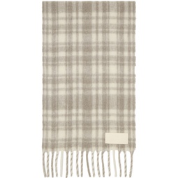 Off-White & Gray Checked Scarf 232482F028001