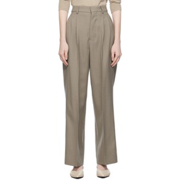Taupe Straight-Fit Trousers 232482F087008